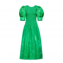 Ganni Gathered Cotton Dress