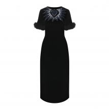 Fendi Fur Trim Velvet Midi Dress