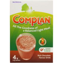 Complan Chocolate Flavour Nutritional Drink - 4 x 57g Sachets