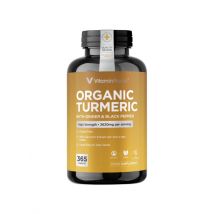 Organic Turmeric with Ginger & Black Pepper – 365 Tablets, 1 Year Supply