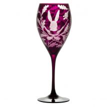 Rachel Bates Crystal Wine Goblet - Hare - Purple