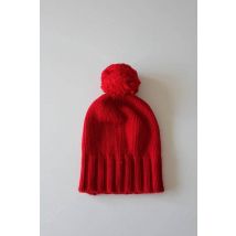 Womens Charl Knitwear Berry Red Bobble Hat
