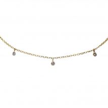Womens Lily Flo Jewellery Circinius 3 Dangle Diamond Station Necklace