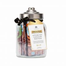 Options Hot Chocolate Selection Filled Jar - 14 Sachets - Small Ribbed Glass Jar - Filled With Hot Chocolate - Hot Chocolate Gift