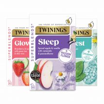 Twinings Superblends - Selection Pack - Sleep, Glow, Digest Superblends  - Added Vitamins -  3 Boxes