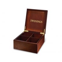 Twinings Deluxe Wooden Tea Box - Empty Tea Box - 4 Compartments - Twinings Tea Gift Box - Holds Up To 48 Tea Bags