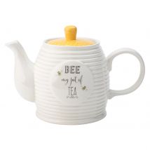The English Tableware Company Bee Happy - Teapot - Perfect for Afternoon Tea Teapot - White - Teaware - Tea Lover Gift