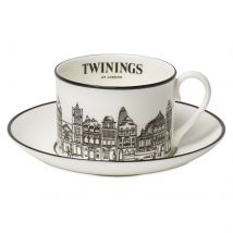 Twinings 216 Strand - Cup & Saucer Set - Perfect for Afternoon Tea - Black - Teaware - Tea Lover Gift