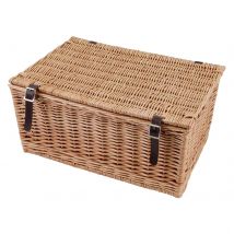 Twinings Empty Wicker Hamper - 20" - Faux Leather Fittings - Create Your Own Gift - Tea Hamper