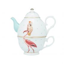 Yvonne Ellen Flamingo - Teapot & Mug Set - Quirky Afternoon Tea Teapot - Teaware - Tea for One Set