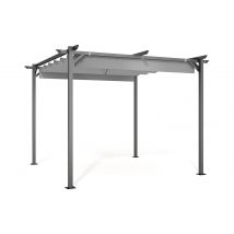 3x3M Outdoor Retractable Pergola with Canopy Patio Metal Shelter for Garden Gazebo Grey
