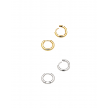9K Gold + Silver Classic Hoop Small