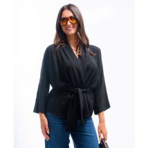Black Soft Belted Jacket | Clothing Size: XS