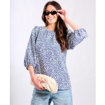 Blue Animal Puff Sleeve Blouse | Size: 10