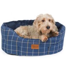 HOP Navy Check Tweed Oval Snuggle