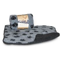 DD Fleece Grey Black Paw Blanket