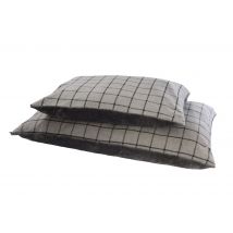 Camden Comfy Cushion Large Grey Check