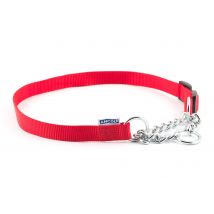 Ancol Nyl Chain Check Collar Red S5-9