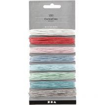 Cotton Cord 1mmx5m x8 assorted colours