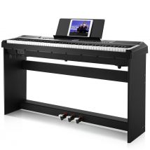 Donner DEP-20S E-Piano 88 Epiano Keyboard Hammermechanik Gewichteten Anfänger Digital Piano, Schwarz / E-Piano
