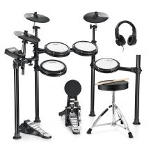 Donner DED-200 Elektronisches Schlagzeug für Einsteiger Aufgerüstet - 5 Trommeln und 3 Becken
