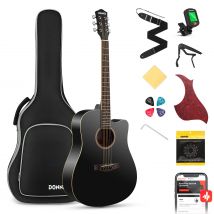 Donner DAG-1CB Akustikgitarre Set, Dreadnought Cutaway