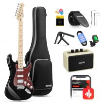 Donner DST-152 39″ E-Gitarre Starter-Set mit HSS-Pickup, Coil-Split, Verstärker & Zubehör, DST-152B / Gitarre
