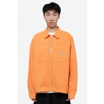 Camicia WASHED CANVAS ZIP in cotone arancione