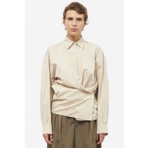 Camicia STRAIGHT TWISTED in cotone beige