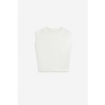 T-Shirt CAP SLEEVE  in cotone bianco