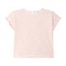 Laranjinha Katoenen T-Shirt Met Bloem Voor Kinderen - Raspberry