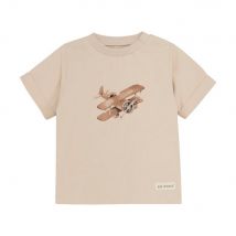 Enfant T-shirt Met Vliegtuig - Mocca