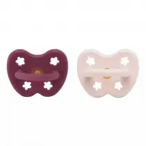 Hevea 2-pack  Fopspenen Orthodontisch (3-36 M) - Powder Pink/Rosewood - 3-36 maanden