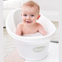 Shnuggle Babybad – Wit/Grijs | Ergonomisch Badje voor Pasgeborenen tot 12 Maanden