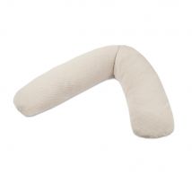 Theraline Voedingskussen / Zwangerschapskussen – Original Musselin – Sandy Beige – 190 cm – Zachte Mousseline Katoen & Microparelvulling