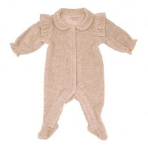 Poetree Kids Babypakje In Superzachte Velours Camel Met Ruffles - 0 maanden (geboorte)