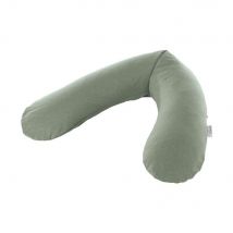 Theraline Voedingskussen / Zwangerschapskussen – Original Bamboe – Melange Green-Grey – 190 cm – Microparels & Wasbare Katoenen Hoes