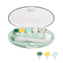 Lime à ongles électrique pour bébé. Utilisable dès la naissance. 9 embouts. Silencieuse. Sécurité garantie grâce à l'arrêt automatique | Badabulle