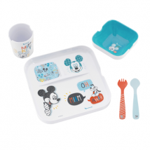 Coffret Repas bébé Disney: assiette, tasse, couverts | Badabulle , blue