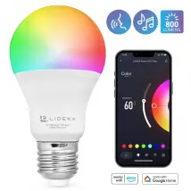 Lideka® Smart LED Lamp - E27 9W - RGBW - Dimbaar