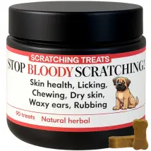 Itching and scratching dog treats for skin, licking, chewing, seasonal (natural herbal)