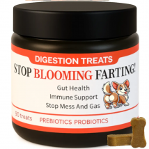 Probiotic dog treats for gas, mess, immunity, digestive health (natural herbal)