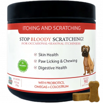 Itching and scratching dog treats for skin, licking, chewing, seasonal (natural herbal)