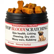 Itching and scratching dog treats for skin, licking, chewing, seasonal (natural herbal)