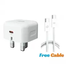Foldable Type-C Charger - 20W PD Fast Charging Plug - Free Charging Cable