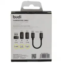 Budi 6 in 1 Charge/Sync Cable 2.4A / 0.6M