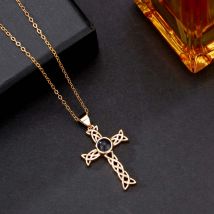 Foto Projektion Halskette mit Bild im Stein - Keltisches Kreuz