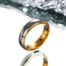 【Paar】Schlichter Vergoldeter Wolfram Ring - Versprechen