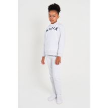 Kaiia Kids Cuffed Joggers Light Grey Marl & Navy