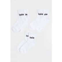 Pack of Three Kaiia Logo Socks White & Black